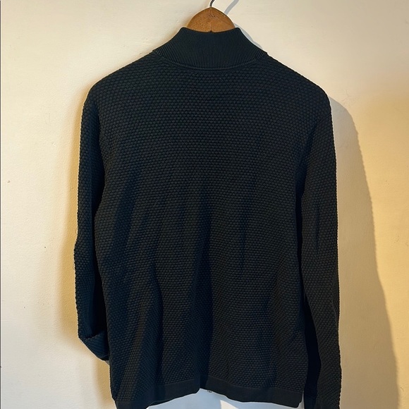 Theory Black Textured Men's Zip-Up Sweater - Picture 3 of 7